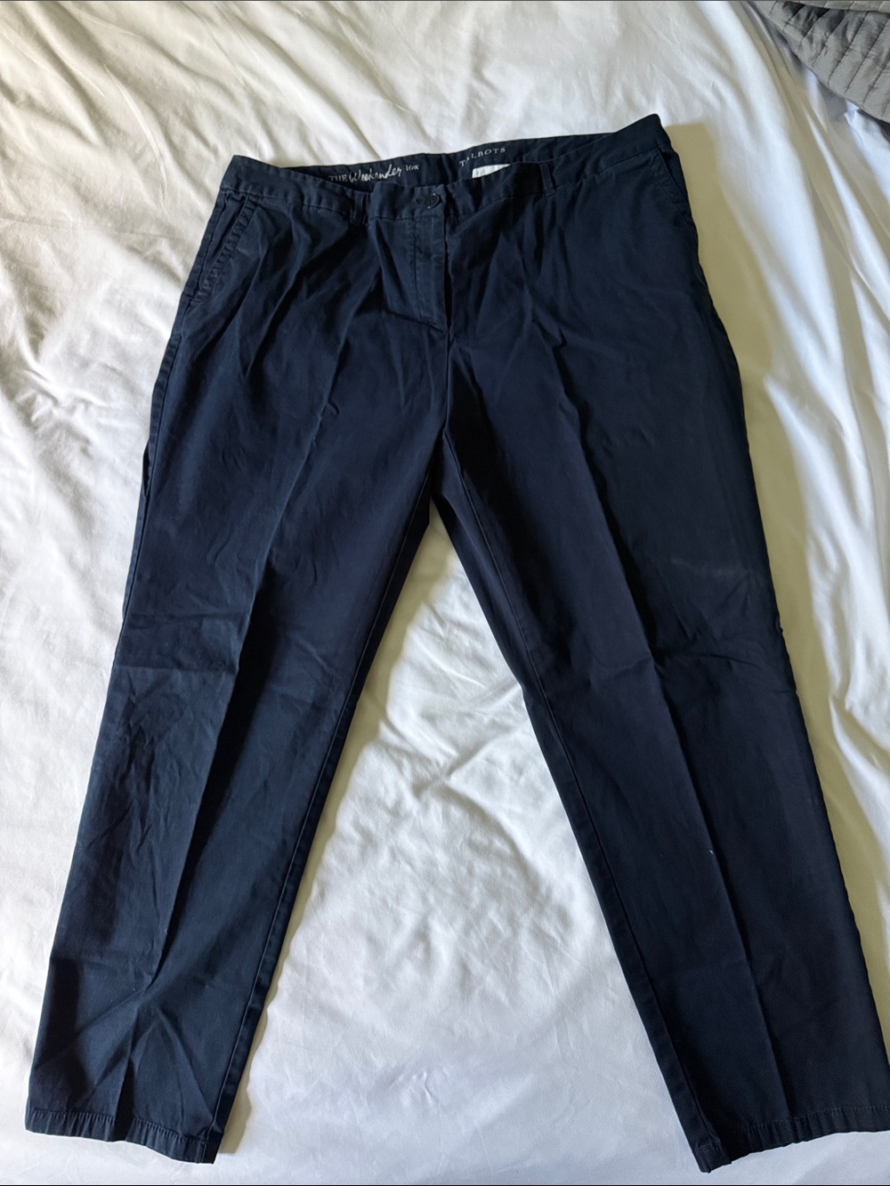 Talbots Navy Straight-Leg Chino Pants